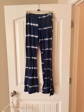 Navy & White Tie-Dye Pants